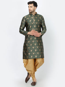 Green Ethnic Zari Work Regular Straight Kurta with Salwar