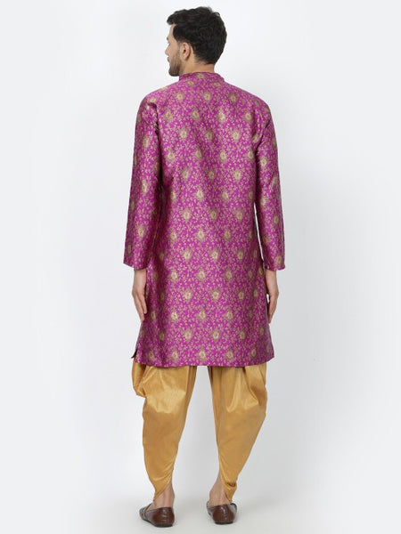 Purple Ethnic Zari Work Regular Straight Kurta with Salwar