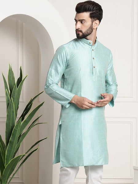 Men Woven Design Jacquard Straight Kurta