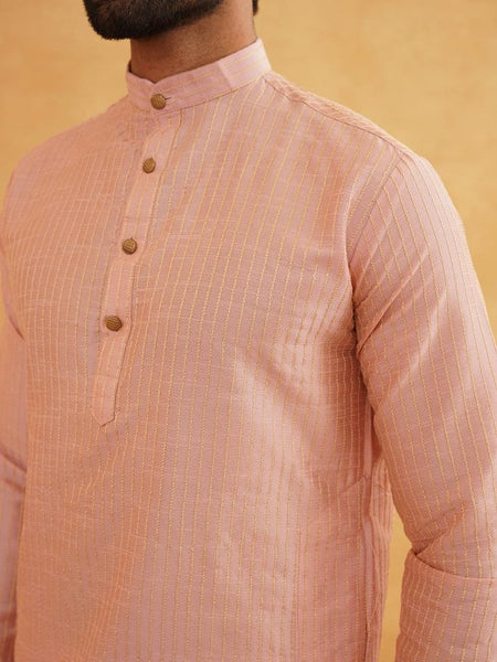 Men Woven Design Jacquard Straight Kurta