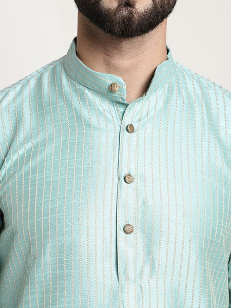 Men Woven Design Jacquard Straight Kurta