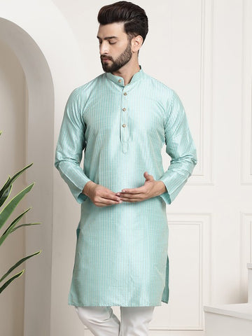 Men Woven Design Jacquard Straight Kurta