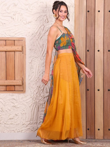 Women Floral Printed Shoulder Straps Top With Sharara & Dupatta Co-Ord Set VitansEthnics