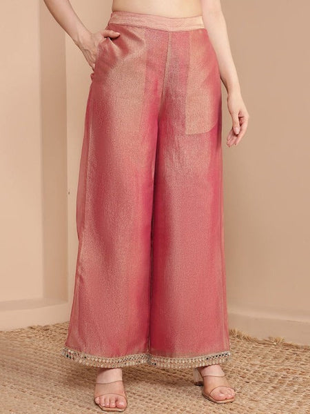 Women One Shoulder Long Bell Sleeve Tunic With Palazzo Co-Ord Set VitansEthnics