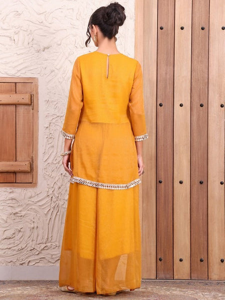 Women Embroidered Tunic With Sharara Co-Ord Set VitansEthnics
