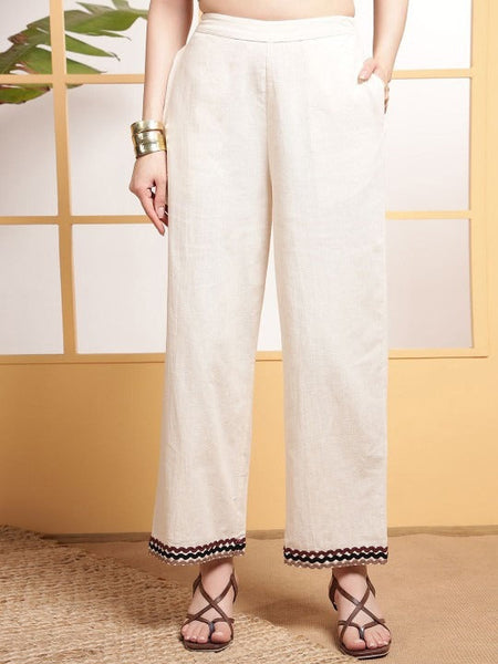 Women Pure Cotton Top With Trousers Co-Ord Set VitansEthnics