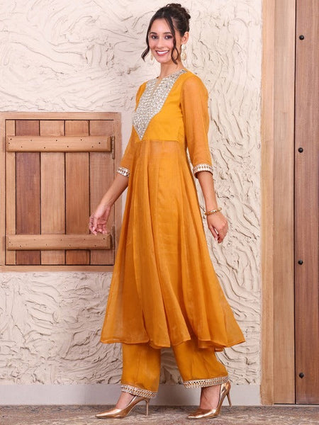 Women Embroidered Anarkali Kurta with Palazzos Co-Ord Set VitansEthnics