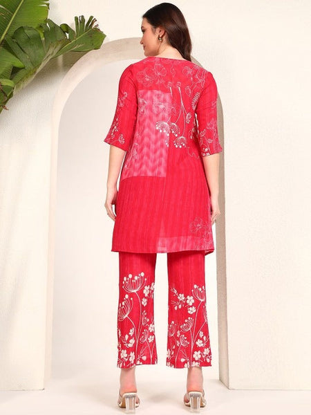Women Printed Tunic With Trousers Co-Ord Set VitansEthnics