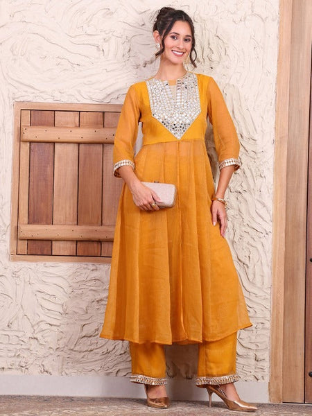 Women Embroidered Anarkali Kurta with Palazzos Co-Ord Set VitansEthnics