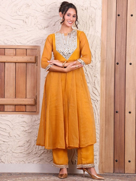 Women Embroidered Anarkali Kurta with Palazzos Co-Ord Set VitansEthnics