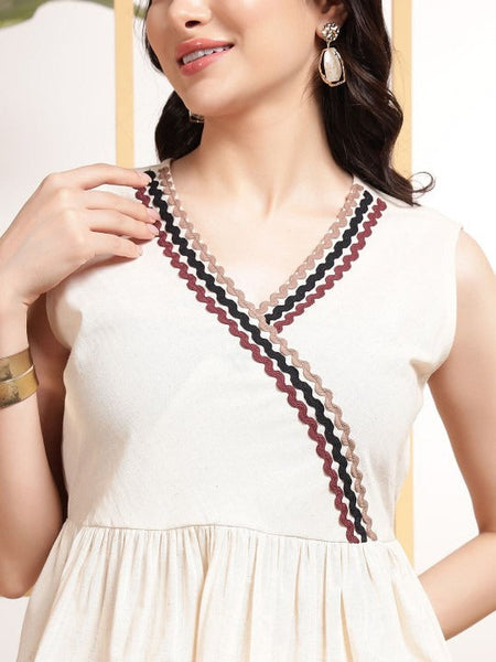 Women Pure Cotton Top With Trousers Co-Ord Set VitansEthnics