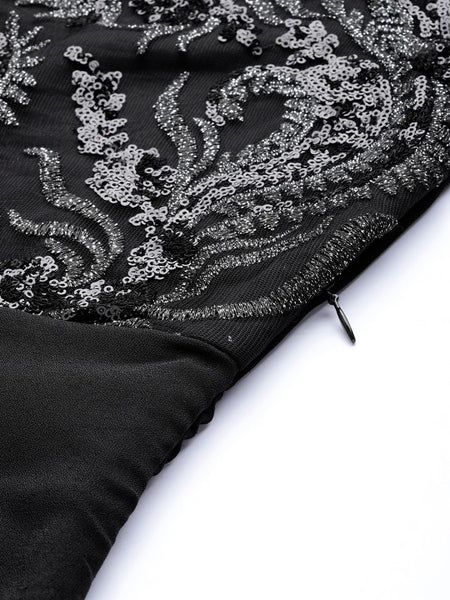 Black Embellished Chiffon Maxi Dress for Women (Copy) VitansEthnics