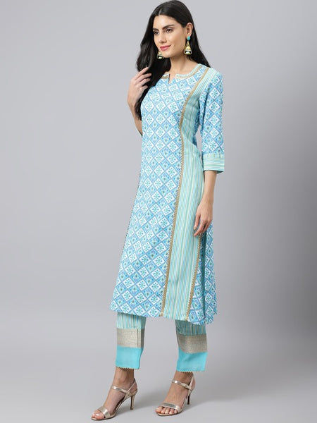 Women Ethnic Motif Printed Notch Neck Gotta Patti Kurta with Palazzos & Dupatta Set (Copy) VitansEthnics