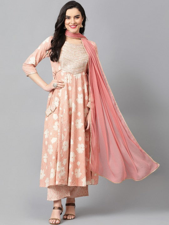 Women Ethnic Motifs Embroidered Regular Gotta Patti Kurta Palazzos & Dupatta Set (Copy) VitansEthnics