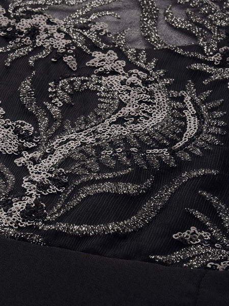 Black Embellished Chiffon Maxi Dress for Women (Copy) VitansEthnics