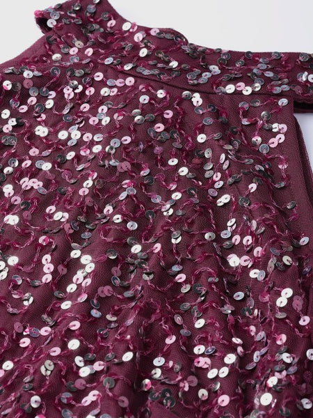 Women Cold-Shoulder Embellished Detail Maxi Dress vitansethnics