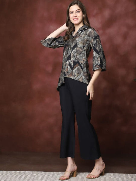 Women Abstract Printed Tunic With Trousers Co-Ords set VitansEthnics
