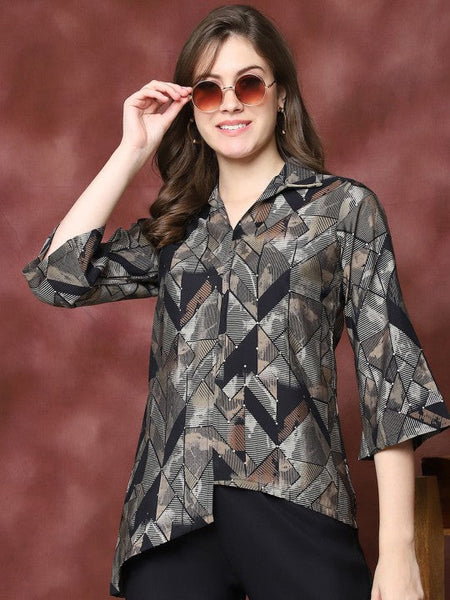 Women Abstract Printed Tunic With Trousers Co-Ords set VitansEthnics