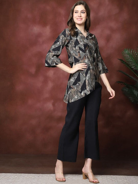 Women Abstract Printed Tunic With Trousers Co-Ords set VitansEthnics