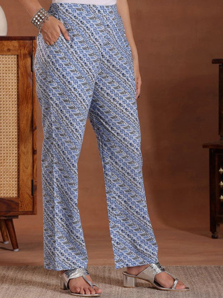 Women Floral Printed Angrakha Pure Cotton Anarkali Kurta with Trousers & Dupatta VitansEthnics