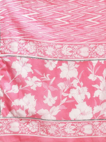 Women Floral Printed Panelled Thread Work Pure Cotton Anarkali Kurta & Churidar & Dupatta VitansEthnics