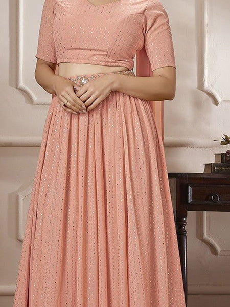 Women Printed Beads and Stones Ready to Wear Lehenga & Blouse With Dupatta Indo-Western Outfit VitansEthnics