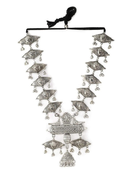 Silver-Plated Oxidised Handcrafted Necklace VitansEthnics