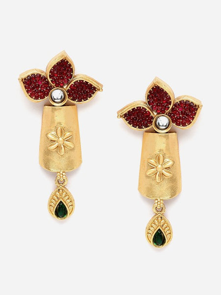 Gold Plated Artificial Stones and Beads Handcrafted Jewelry Set VitansEthnics