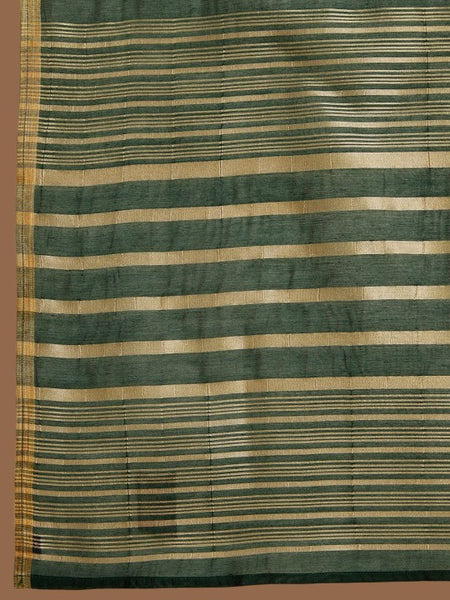 Green Woven Design Chanderi Silk Kurta with Palazzos & Dupatta