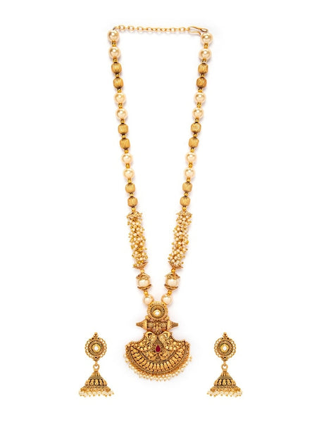 Women Gold-Plated Handcrafted Jewelry Set VitansEthnics