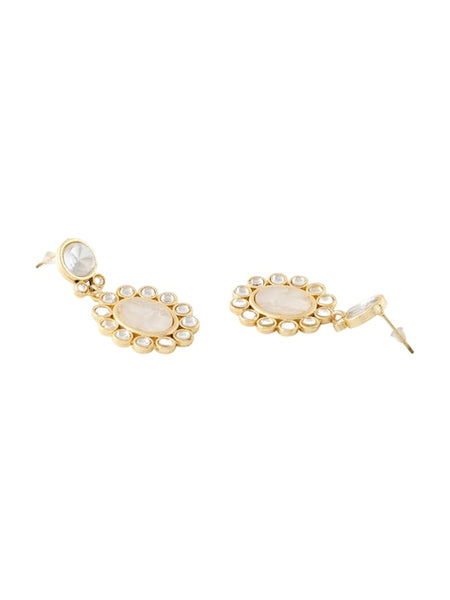 Gold-Plated Stones Studded Layered Necklace Jewellery Set VitansEthnics