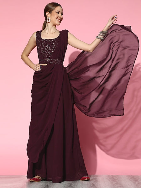 Designer Indian Crop Top With Skirt And Dupatta Set | Lehenga Choli VitansEthnics