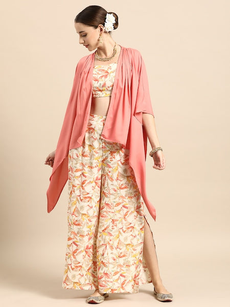 Women Ethnic Printed Co-Ords with Shrug VitansEthnics