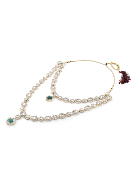 Gold Plated Austrian Diamonds Studded Jewellery Set VitansEthnics