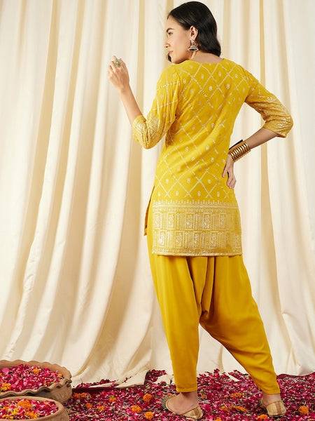 Short Kurti With Dhoti Pants Set vitansethnics