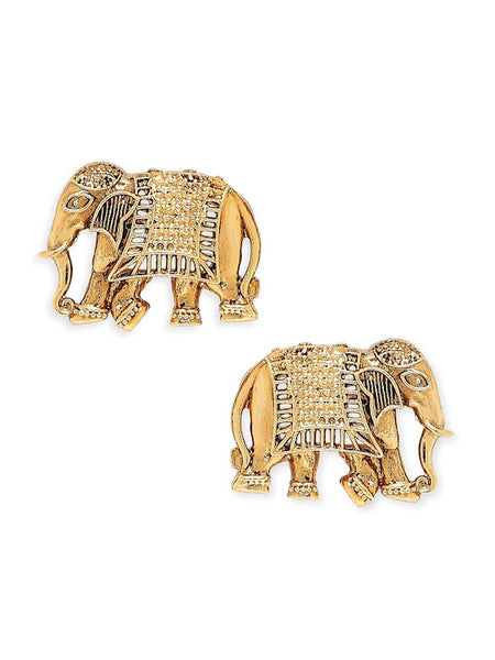 Gold-Plated Elephant Design Antique Choker Necklace Set VitansEthnics