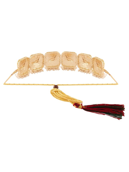 Gold-Plated Beaded Reindeer Meenakari Choker Jewellery Set VitansEthnics