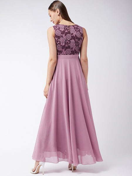 Lace Insert Maxi Dress For Women VitansEthnics