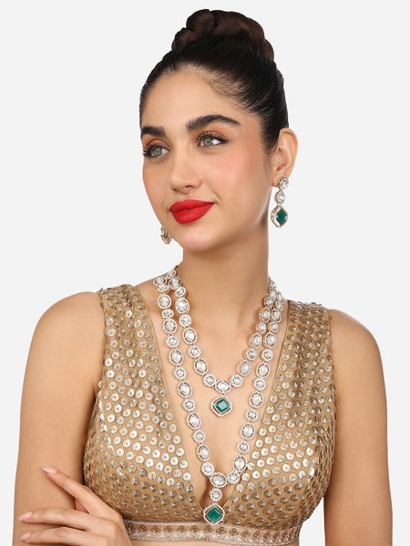 Gold Plated Austrian Diamonds Studded Jewellery Set VitansEthnics