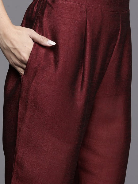 Ethnic Motifs Embroidered Sequinned Kurta with Trousers & Dupatta