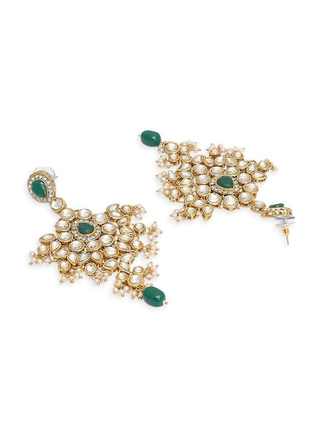 Gold-Plated Stone-Studded & Beaded Bridal Wedding Jewelry Set VitansEthnics