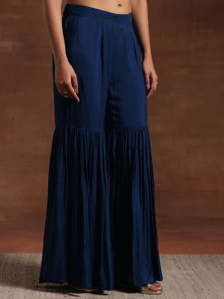 Embroidered Crop Top With Sharara and Shrug Set VitansEthnics