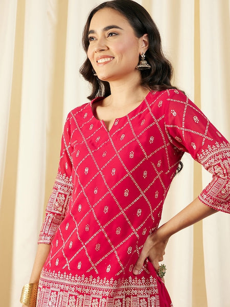 Short Kurti With Low Crotch Dhoti Pants Set vitansethnics