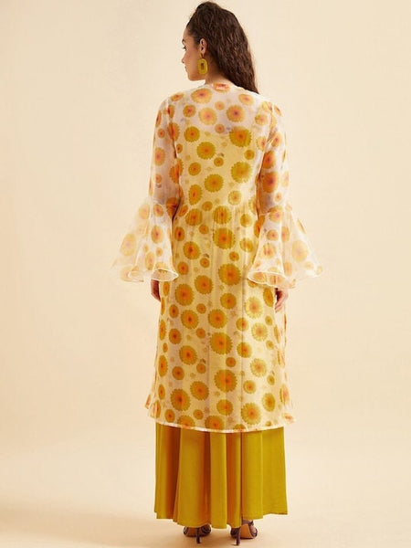 Designer Indian Layered Maxi Dress, Indian Dress For Women, Printed Indo Western Outfit, Anarkali Dress With Shrug, Indian Dress With Jacket VitansEthnics