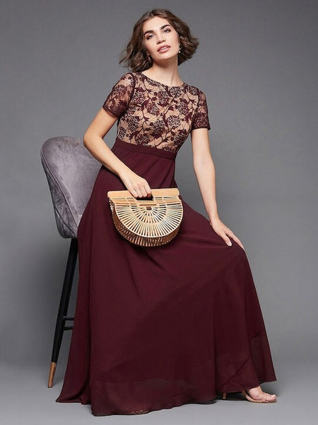 Floral Lace Insert Maxi Dress For Women, Indo Western Dress, Party Wear Indian Dress, Gown Dress, Fusion Wear Outfit, Wedding Wear VitansEthnics