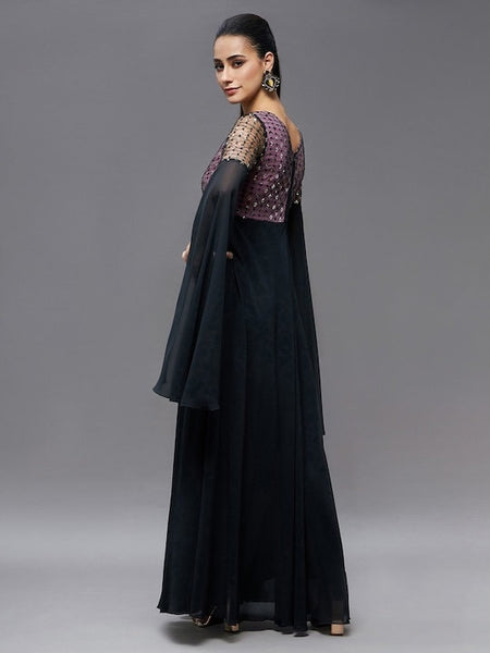 Women Long Sleeves Embellished Maxi Dress, Indo-Western Dress, Party Wear Outfit, Anarkali, Wedding wear outfit, Maxi Gown Dress VitansEthnics