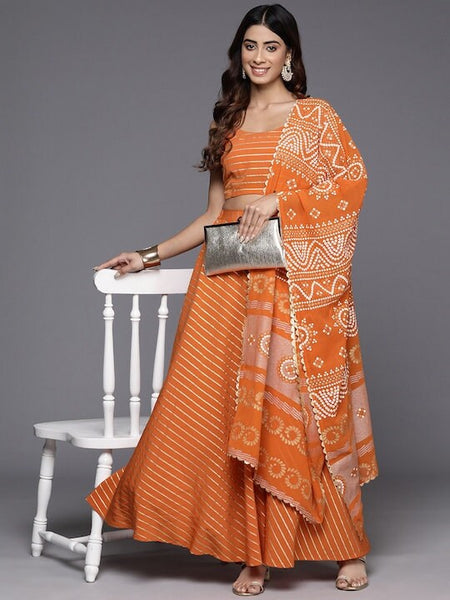 Designer Indian Crop Top With Skirt Set, Indian Blouse With Skirt & Dupatta Set, Indo Western Dress For Women, Indian Dress, Lehenga Choli VitansEthnics