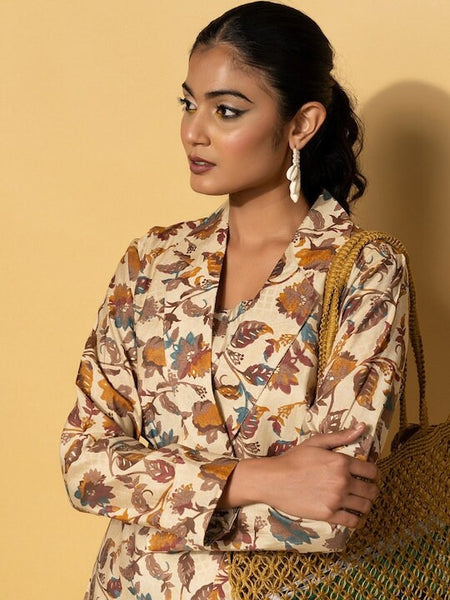 Floral Printed Top and Palazzos with Jacket & Waistbelt Co-Ords Set, Indo Western Ethnic Set, Fusion Outfit, Indian Wedding outfit VitansEthnics