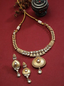 Gold-plated handcrafted Jewelry Set For Women, Indian Necklace With Earrings Set, Bollywood Jewelry Set VitansEthnics