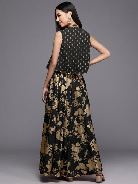 Embellished Crop Top With Skirt & Shrug Set For Women, Indian Lehenga Choli, Wedding Guest Outfit, Indian Dress, Party Indo Western Dress VitansEthnics